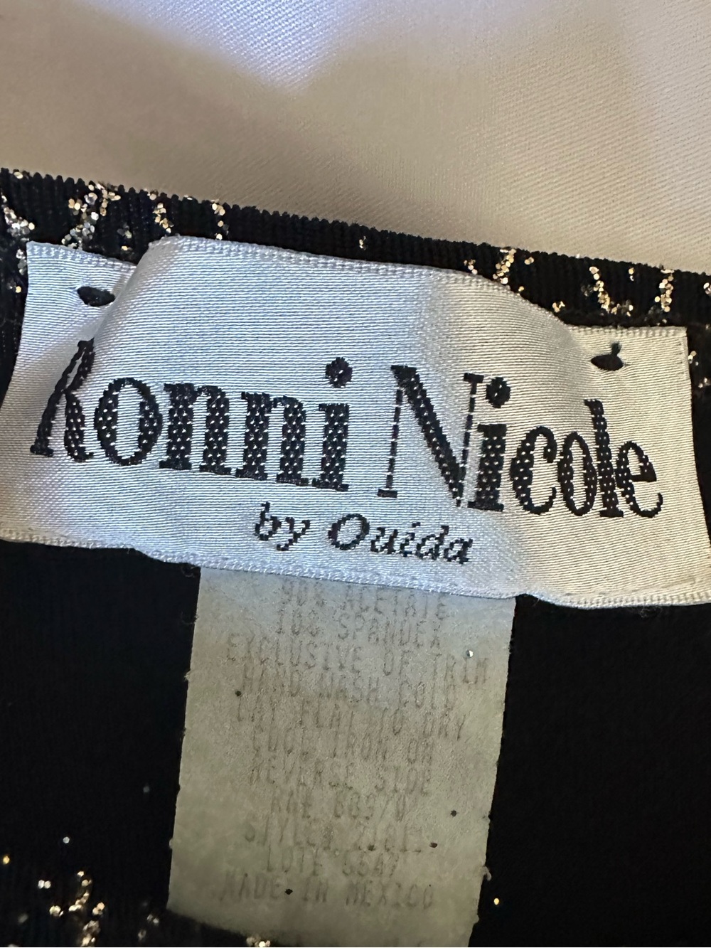 Vintage Ronni Nicole by Ouida Black sparkle Evening Top Fringe Hem - Picture 3 of 3
